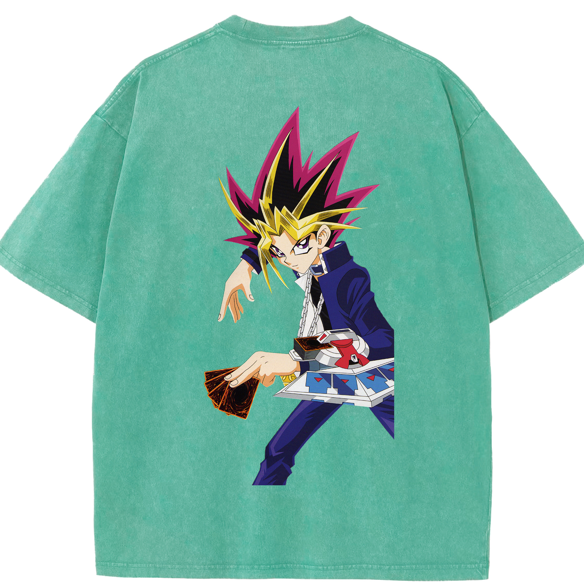 （画像用） 遊☆戯☆王 Yu-Gi-Oh! 綿100% ヴィンテージ風 半袖Tシャツ（背面プリント）